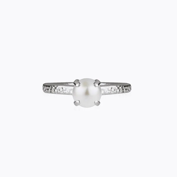 Natti Ring Rhodium Pearl - Caroline Svedbom - Nopea toimitus ja lahjapakkaus - Nordic Spectra