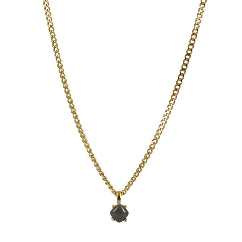 Astrid & Agnes - VICTORIA Kort halsband Grå/Guld