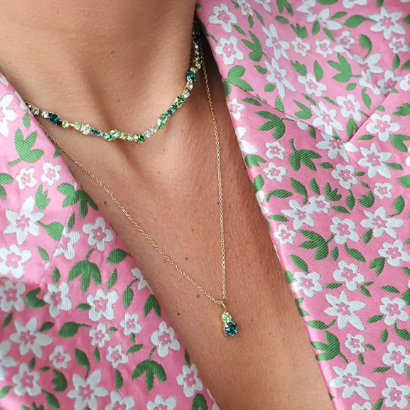 Antonia Necklace Gold Green Combo - Maria Black - Snabb frakt & paketinslagning - Nordic Spectra