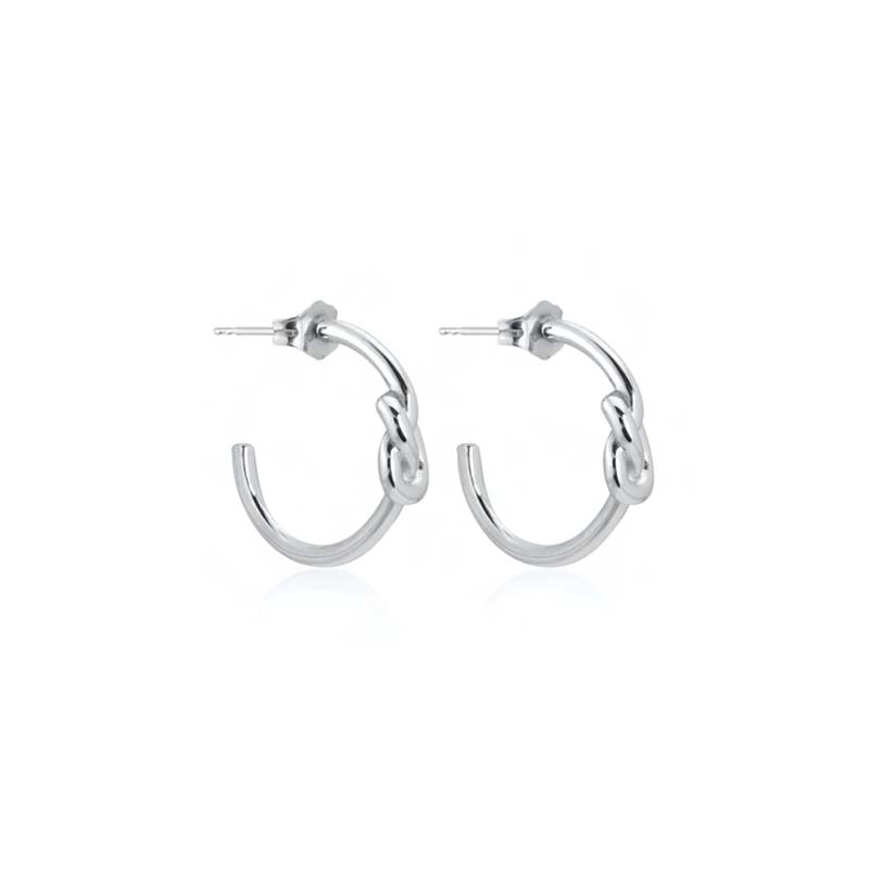 SOPHIE by SOPHIE - Knot Mini Hoops Silver
