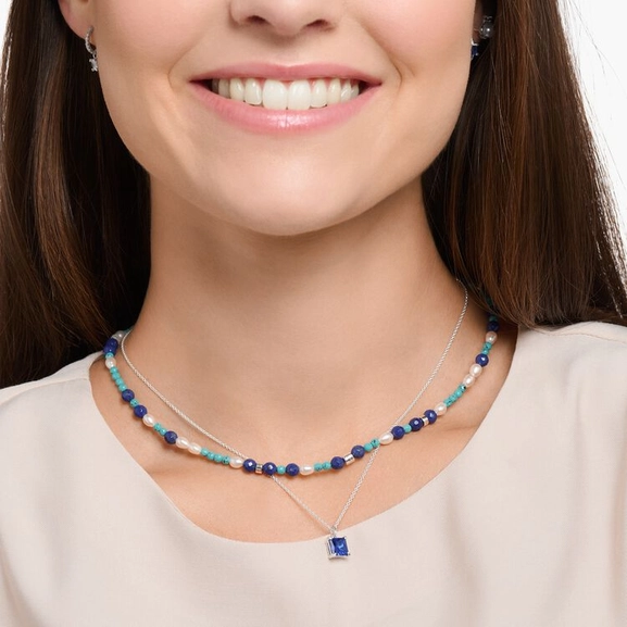 Kette Mit Blauem Stein Silber von Thomas Sabo, Schneller Versand - Nordicspectra.de