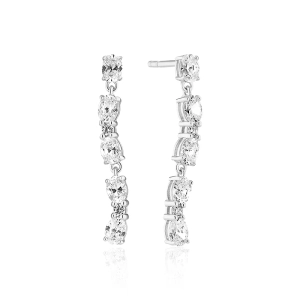 Ellera Ovale Sette Örhängen i silver med gnistrande Cubic Zirconia-stenar från Sif Jakobs Ellera-kollektion.