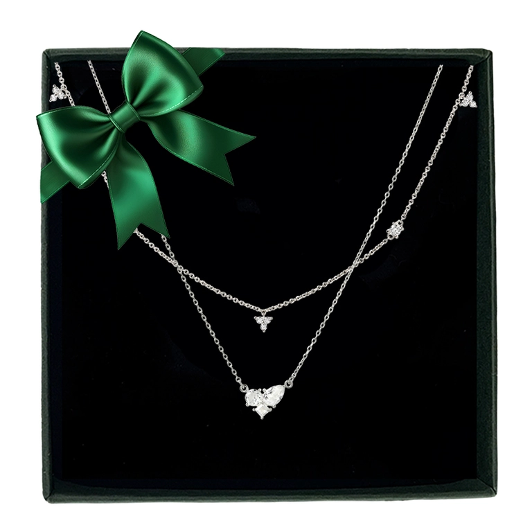 Presentset Pam & Celestia Silver: två eleganta silverhalsband
