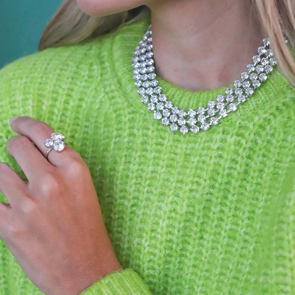 Colette Ring Rhodium Crystal - Caroline Svedbom - Snabb frakt & paketinslagning - Nordicspectra.se