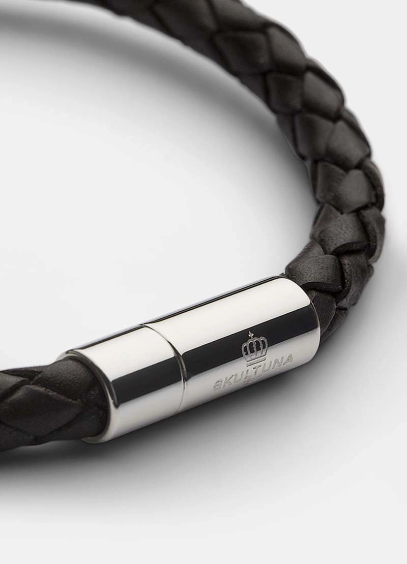 Leather Bracelet Silver - Dark Brown - Skultuna - Snabb frakt & paketinslagning - Nordicspectra.se