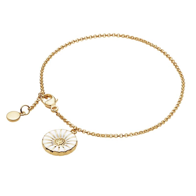 Daisy Berlockarmband Guldpläterat Silver Med Vit Emalj - Georg Jensen armband - Snabb frakt & paketinslagning - Nordicspectra.se