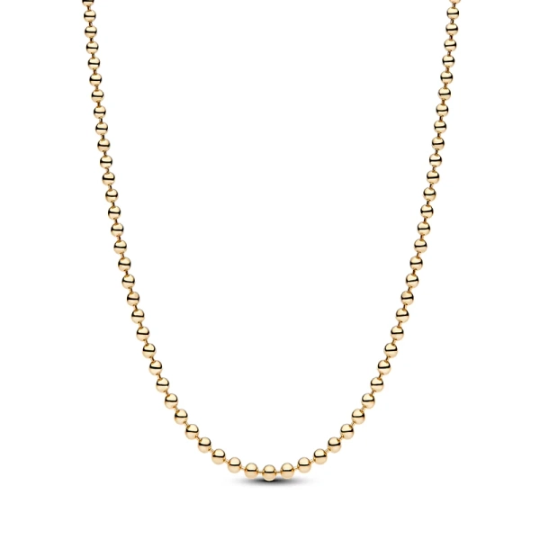 Pärlad halskedja i 14 karat guldplätering från Pandora Moments. Skapa en unik och stilfull stil för alla tillfällen med denna eleganta kedja.