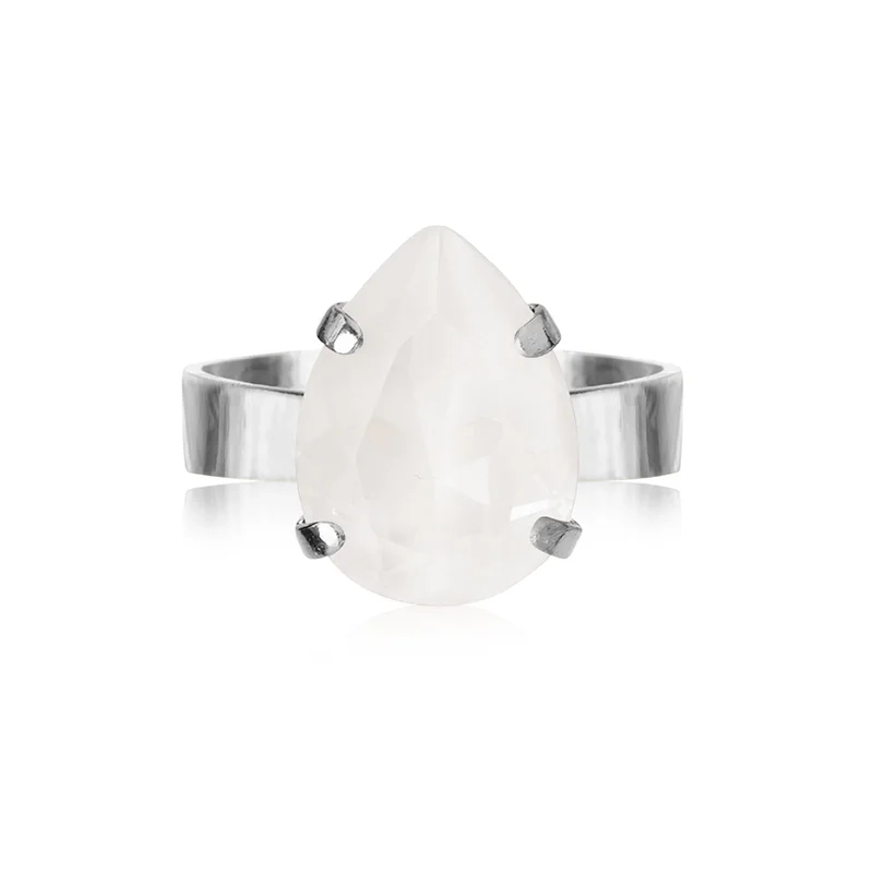 Caroline Svedbom – Mini Drop Ring Rhodium Electric White