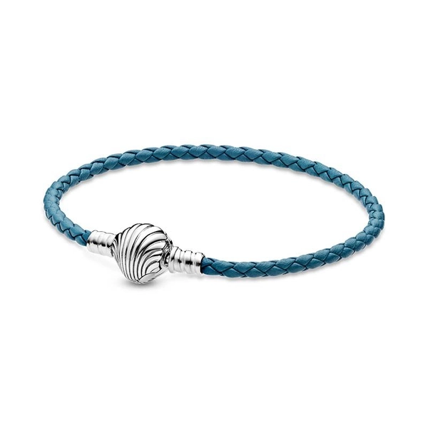 Flätat Turkost Läderarmband med Snäcklås - PANDORA - Snabb frakt & paketinslagning - Nordicspectra.se