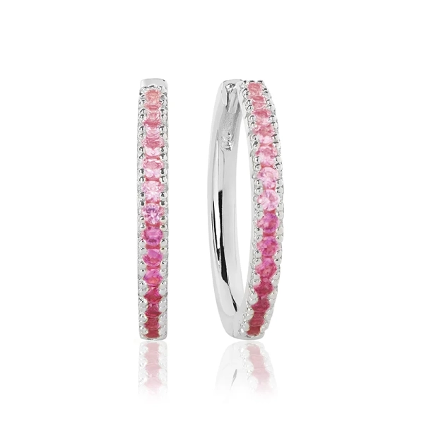 Ellera Grande Örhängen Rosa från Sif Jakobs i silver med gnistrande Cubic Zirconia-stenar