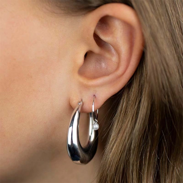 Pearl Mini Hoops Silver - Sophie By Sophie - Snabb frakt & paketinslagning - Nordicspectra.se