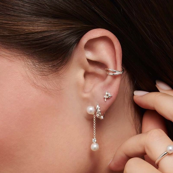 Einzel Ohrstecker Blätter Mit Weißen Steinen Silber von Thomas Sabo, Schneller Versand - Nordicspectra.de
