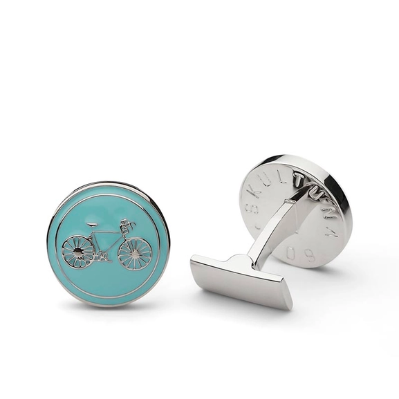 Manschettknappar Themocracy Silver Ljusblå - Skultuna - Snabb frakt & paketinslagning - Nordicspectra.se