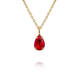 Kullattu kaulakoru punaisella Swarovski-kristallilla