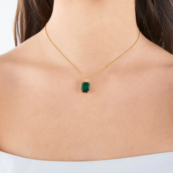 Halsband Grön Sten Guld - Thomas Sabo berlock - Snabb frakt & paketinslagning - Nordicspectra.se