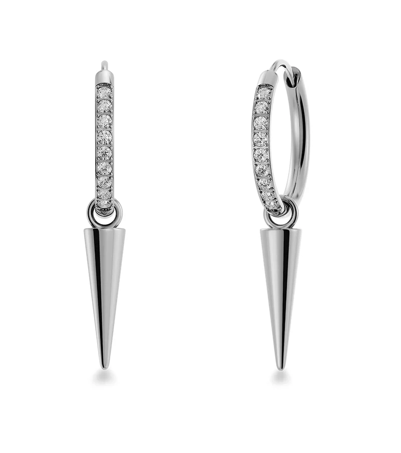 Peak Hoops Sparkle Silver