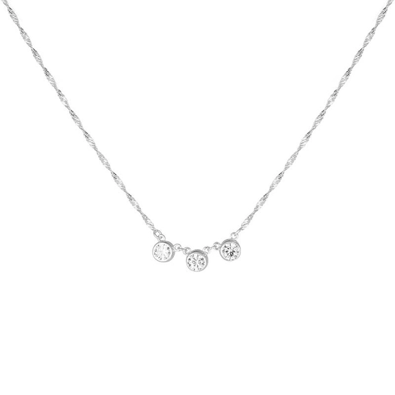 Cubic Tripple Neck Silver -CU Jewellery - Snabb frakt & paketinslagning - Nordicspectra.se