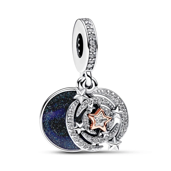 Bicolor Sternschnuppe Doppelter Charm-Anhänger - PANDORA - Nordic Spectra