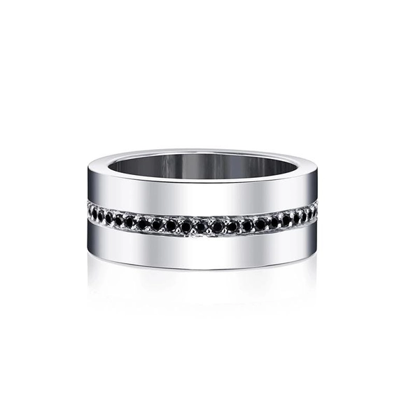 Wide & Black Stars Ring White Gold - Efva Attling ringar - Snabb frakt & paketinslagning - Nordicspectra.se