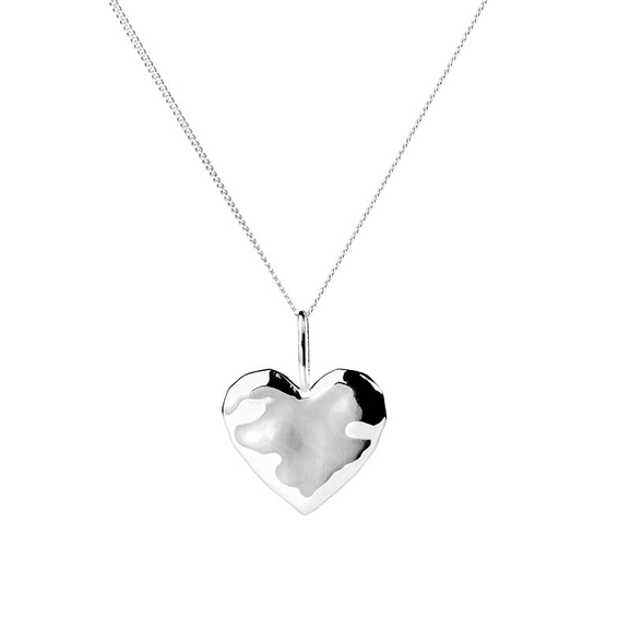 Organic Heart Necklace Silver - Emma Israelsson - Snabb frakt & paketinslagning - Nordic Spectra