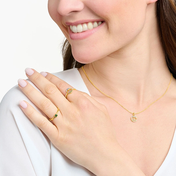 Ring Peace Mit Bunten Steinen Gold von Thomas Sabo, Schneller Versand - Nordicspectra.de