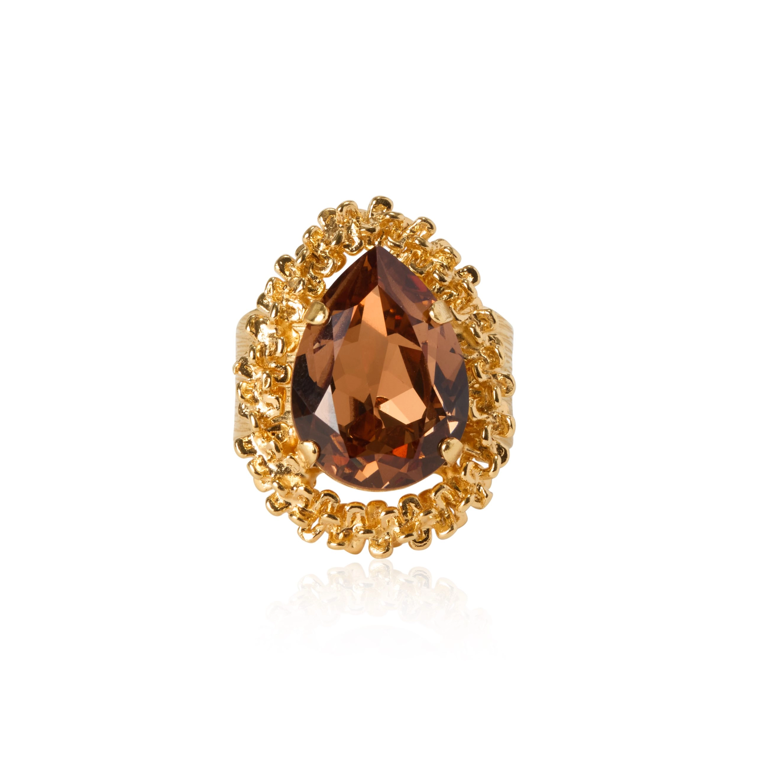 Caroline Svedbom - Classic Gemma Ring Gold Recreated Light Smoked Topaz