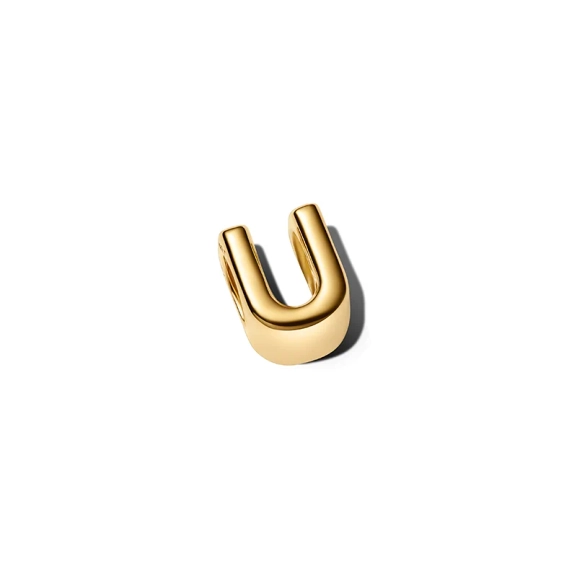 Bokstaven U Berlock Guld från Pandora. Skapa en personlig stil med denna vackra berlock i guldpläterad metall. En elegant och sofistikerad design för att uttrycka din unika personlighet.