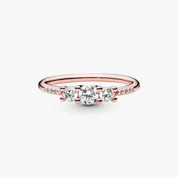 Ring med Tre Stenar Rosé - PANDORA - Snabb frakt & paketinslagning - Nordicspectra.se