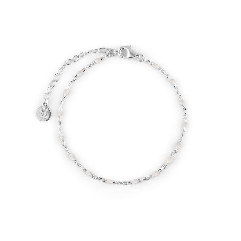 CU Jewellery - Letters Beaded Bracelet White Silver