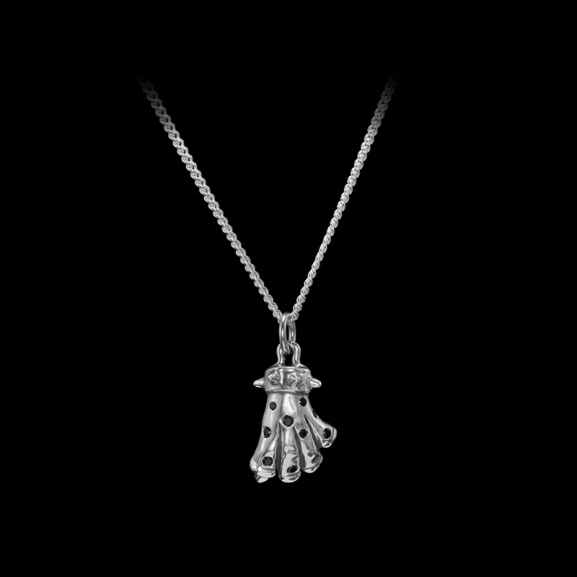 Lynx Paw Necklace i silver med spinell