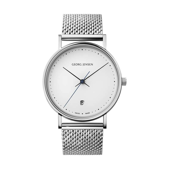 Koppel 38 mm - Kvarts - Vit urtavla/Stålarmbånd - Georg Jensen klockor - Snabb frakt & paketinslagning - Nordicspectra.se