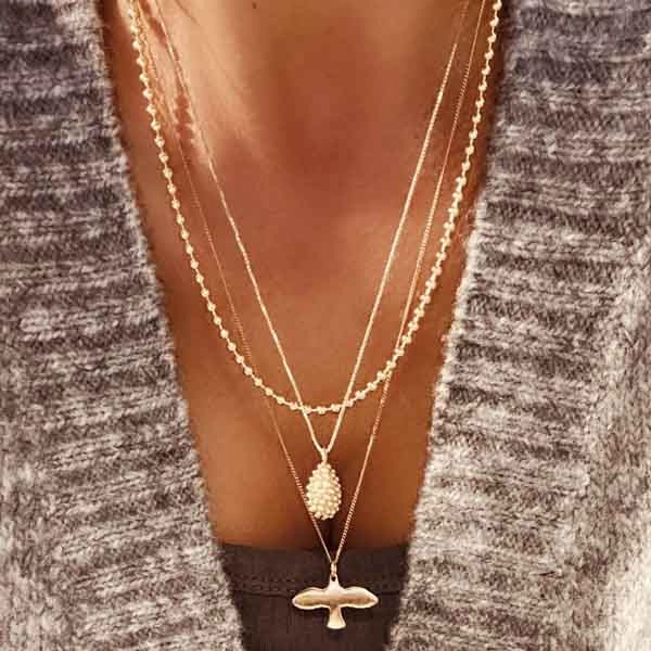 Dew Necklace Gold - Emma Israelsson - Snabb frakt & paketinslagning - Nordicspectra.se