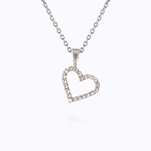 Mini Sweetheart Necklace Rhodium Crystal - Caroline Svedbom - Snabb frakt & paketinslagning - Nordicspectra.se