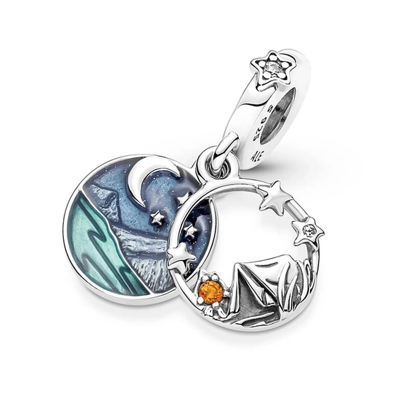 Camping Nachthimmel Doppelter Charm-Anhänger von PANDORA, Schneller Versand - Nordicspectra.de