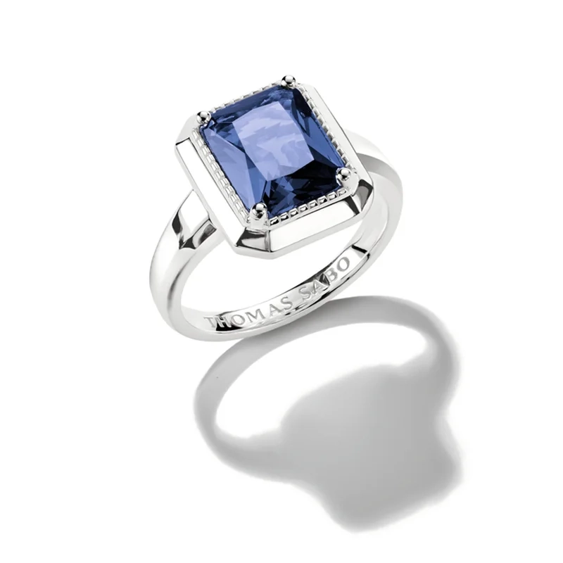 Thomas Sabo - Oktagonslipad Bl&aring; Sten Elyndra Ring