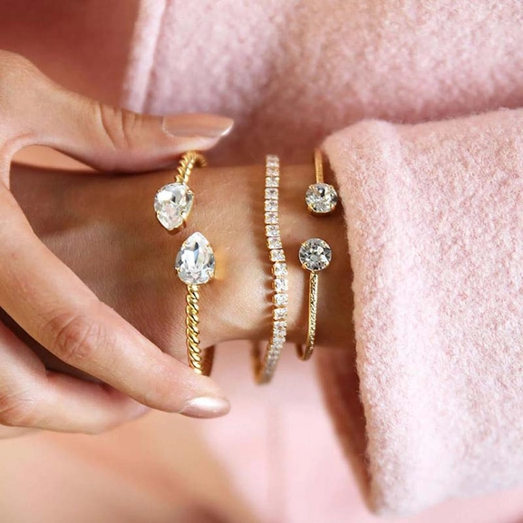 Zara Bracelet Gold Crystal - Caroline Svedbom - Nopea toimitus ja lahjapakkaus - Nordic Spectra