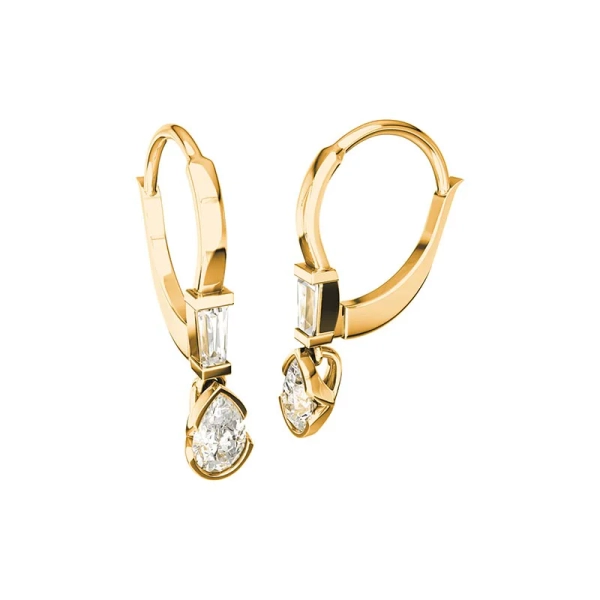 Eloge Pear Cut Diamond Creoler i 18K guld med 0