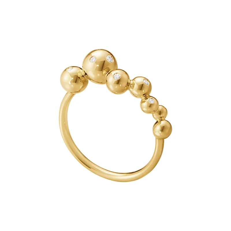 Georg Jensen – Moonlight Grapes Ring med Diamanter Guld