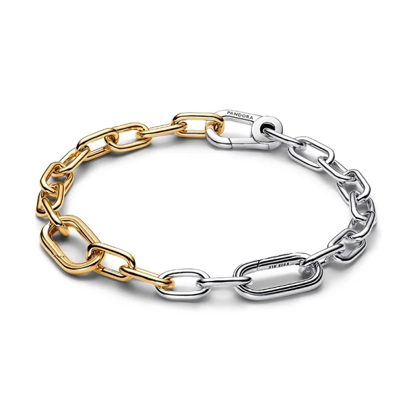 Pandora ME Two Tone Link-Armband aus Silber und 14 Karat vergoldetem Metallmix