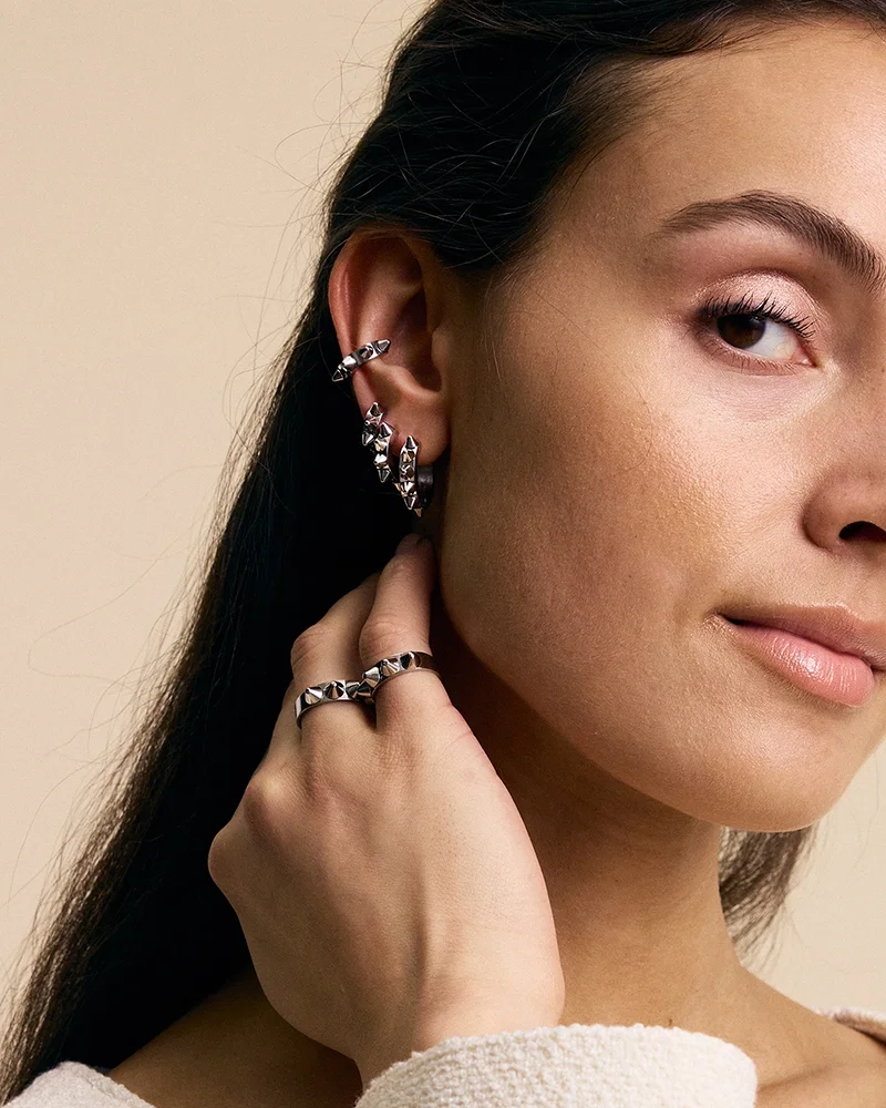 Edblad-PEAK-Hoops-Icon-S-M-L-earcuff-ring-steel-127631-127218-127220-127222-124722