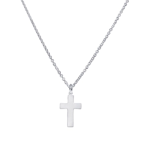 Classic Cross Necklace White Gold - Nordic Spectra - Suuri valikoima & ilmainen lahjapaketointi - Nordicspectra.fi