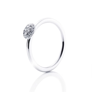 Love Bead Ring - Diamonds White Gold