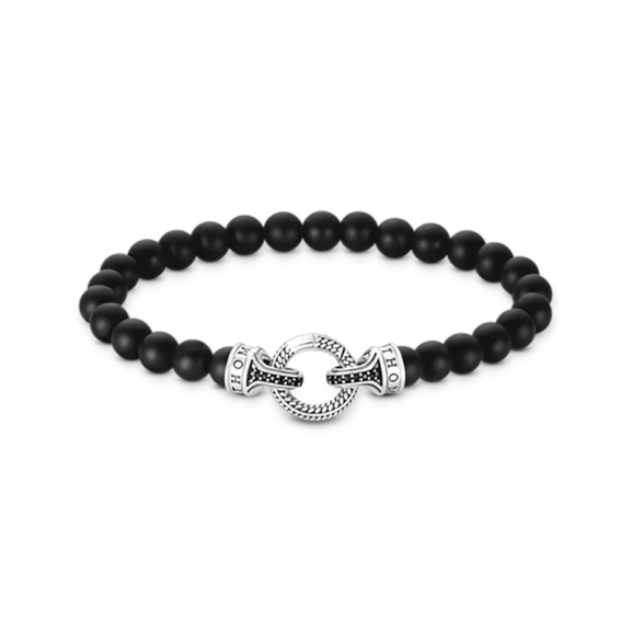 Svart Obsidian Armband med matta obsidianpärlor