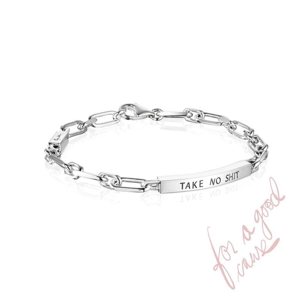 Thin Silver Bracelet - Take No Shit - Efva Attling armband - Snabb frakt & paketinslagning - Nordicspectra.se