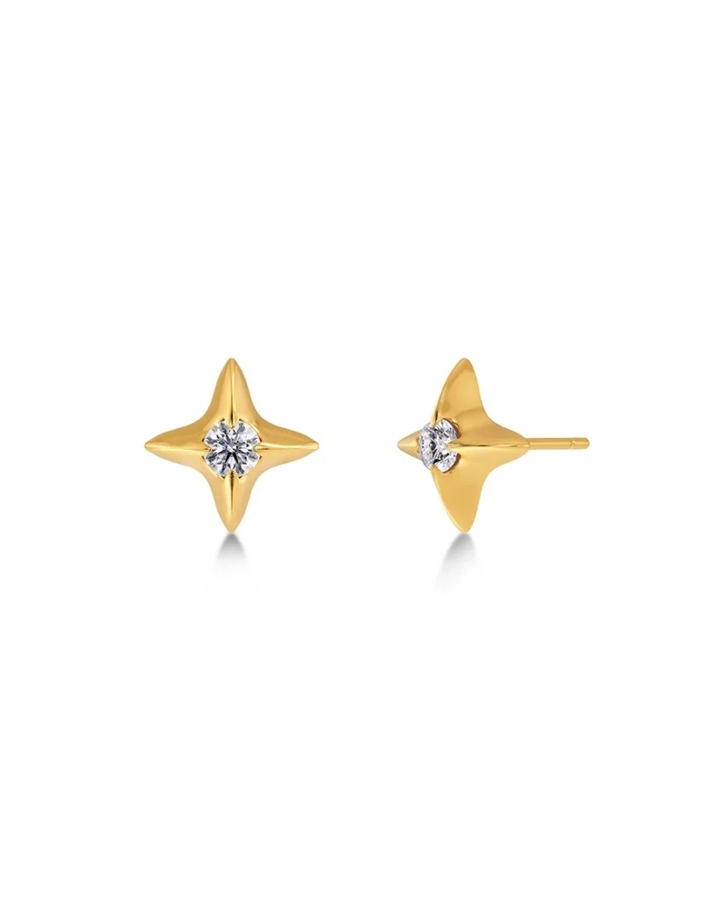 Stellar Studs Gold örhängen i 14K guldplätering med stjärndekoration och cubic zirconia