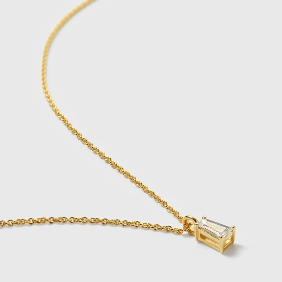 18K guldpläterat silver med baguetteslipad kubisk zirkon