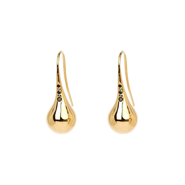 Drop Globe Stone Earrings Gold von Emma Israelsson, Schneller Versand - Nordicspectra.de