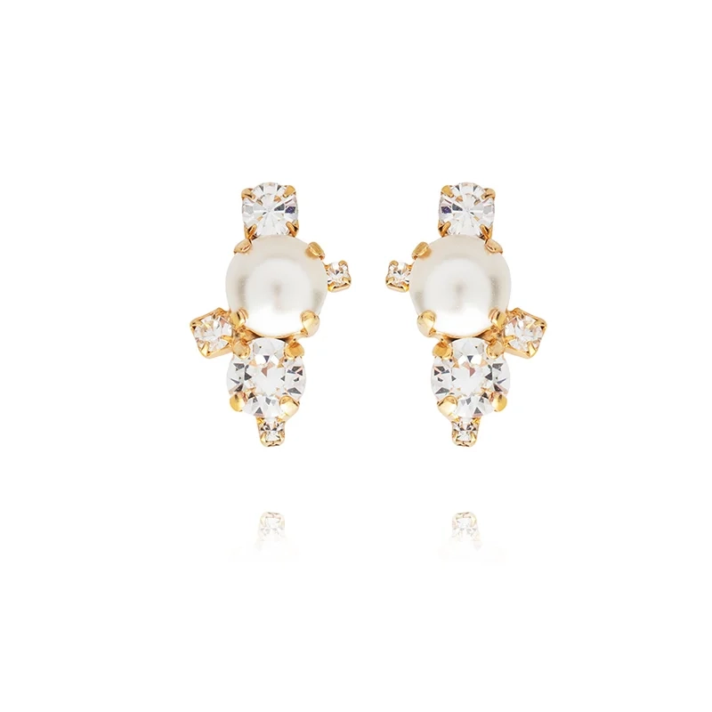 Caroline Svedbom - I Still Do Earrings Gold Pearl & Crystal
