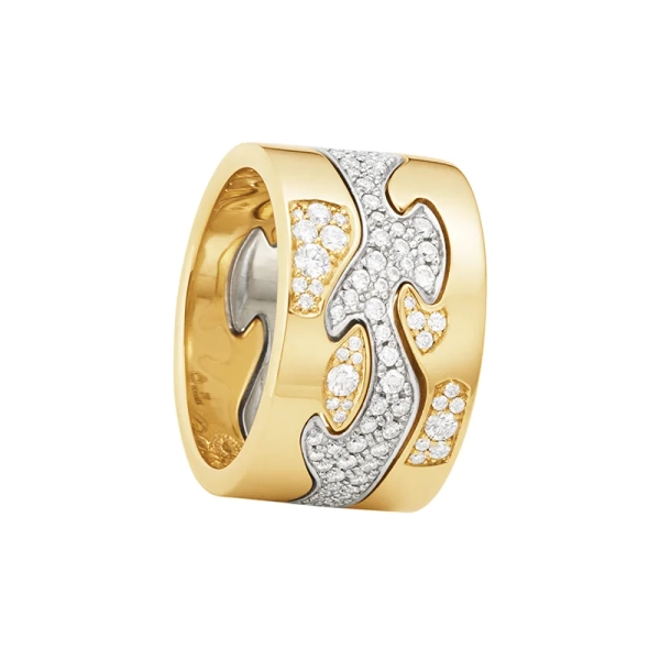 Fusion 3-piece Ring Gold/White Gold Pavé & Clouds - Georg Jensen - Designschmuck mit schnellen und sicheren Lieferungen - Nordic Spectra