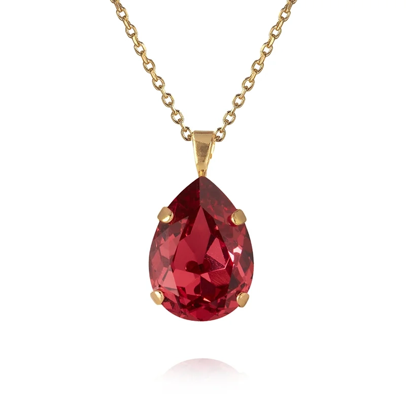Caroline Svedbom - Mini Drop Necklace Gold Mulberry Red